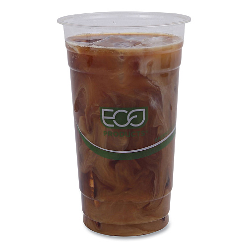 Eco-Products GreenStripe Renewable and Compostable PLA Cold Cups, 24 oz, 50/Pack, 20 Packs/Carton (EPCC24GS)