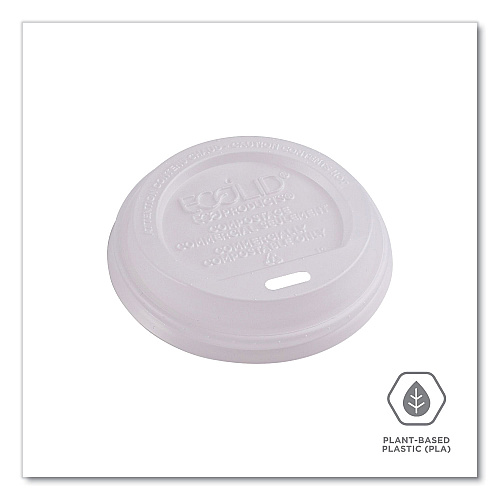 Eco-Products EcoLid Renewable/Compostable Hot Cup Lids, PLA, Fits 8 oz Hot Cups, 50/Packs, 16 Packs/Carton (EPECOLID8)