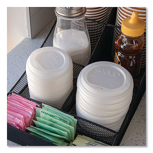 Eco-Products EcoLid Renewable/Compostable Hot Cup Lid, PLA, Fits 10 oz to 20 oz Hot Cups, 50/Pack, 16 Packs/Carton (EPECOLIDW)