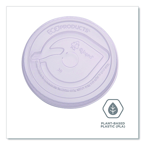 Eco-Products GreenStripe Cold Cup Flat Lids, Fits 9 oz to 24 oz Cups, Clear, 100/Pack, 10 Packs/Carton (EPFLCC)