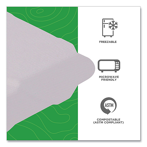 Eco-Products Bagasse Hinged Clamshell Containers, 3-Compartment, 9 x 9 x 3, White, Sugarcane, 50/Pack, 4 Packs/Carton (EPHC93)
