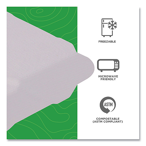Eco-Products Vanguard Renewable and Compostable Sugarcane Clamshells, 3-Compartment, 9 x 9 x 3, White, 200/Carton (EPHC93NFA)
