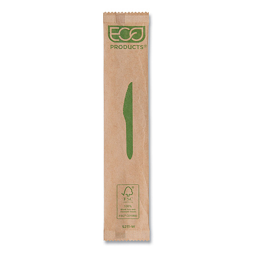 Eco-Products Wood Cutlery, Knife, Natural, 500/Carton (EPS211W)