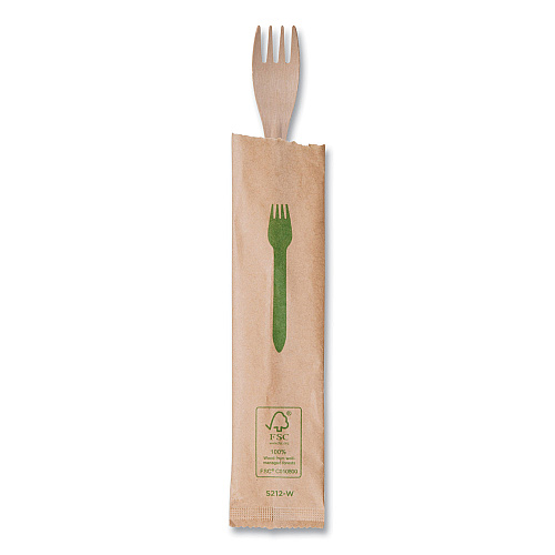 Eco-Products Wood Cutlery, Fork, Natural, 500/Carton (EPS212W)