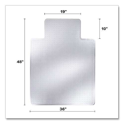 Deflecto DuraMat Moderate Use Chair Mat for Low Pile Carpeting, Lipped, 45 x 53, Clear, 25/Pallet (CM13233B25)
