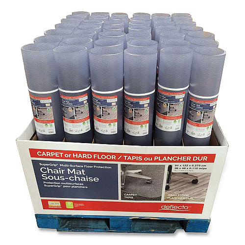 Deflecto SuperGrip Chair Mat, Rectangular, 36 x 48, Clear, 42/Pallet (CM23140SPR42)
