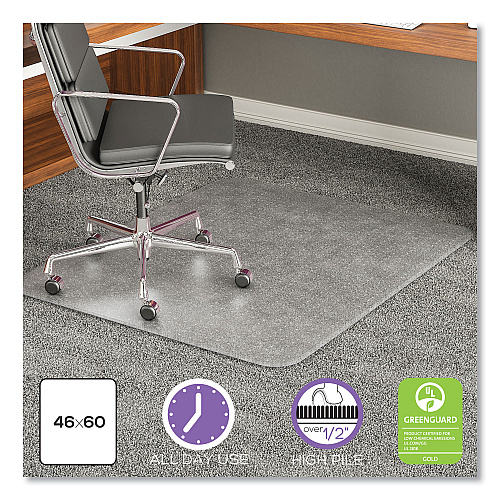 Deflecto ExecuMat Carpet Chair Mat, Rectangular, 46 x 60, Clear (CM17443FCOM)