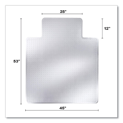 Deflecto DuraMat Moderate Use Chair Mat for Low Pile Carpeting, Lipped, 45 x 53, Clear, 50/Pallet (CM13233B50)
