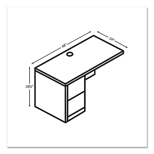 HON 10500 Series Left Pedestal Return, 48 x 24 x 29.5, Pinnacle (105906LPINC)