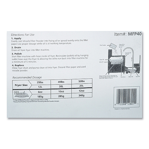 AmerCareRoyal Filter Powder, For Fryer Oil, Loose Powder, 40 lb Box (MFP40)