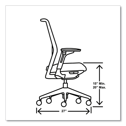HON Cipher Mesh Back Task Chair, Supports Up to 300 lb, 15" to 20" Seat Height, Navy Seat, Charcoal Back, Charcoal Base (CRTHSCA13LRS)