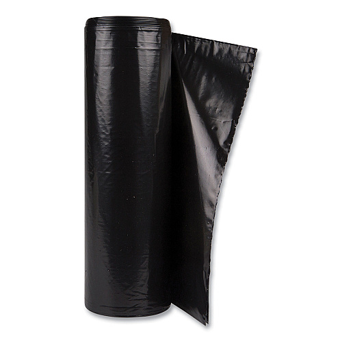 Inteplast Group Low-Density Commercial Can Liners, 60 gal, 1.2 mil, 38" x 58", Black, Interleaved Roll, 10 Bags/Roll, 10 Rolls/Carton (ECI385812K)