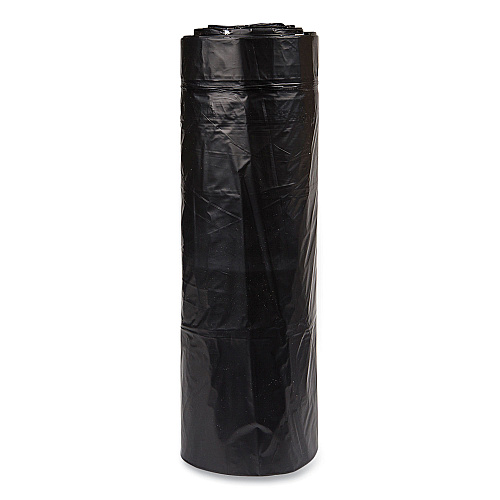 Inteplast Group Low-Density Commercial Can Liners, 60 gal, 1.2 mil, 38" x 58", Black, Interleaved Roll, 10 Bags/Roll, 10 Rolls/Carton (ECI385812K)