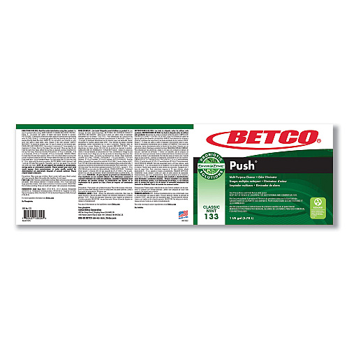 Betco Green Earth Push Enzyme Multipurpose Cleaner, Mint Scent, 1 gal Bottle, 4/Carton (1330400)