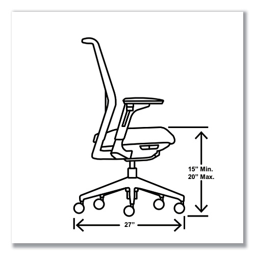 HON Cipher Mesh Back Task Chair, Supports Up to 300 lb, 15" to 20" Seat Height, Black Seat, Charcoal Back, Charcoal Base (CRTHSCC10LSS)