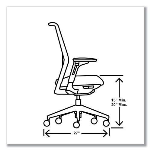 HON Cipher Mesh Back Task Chair, Supports Up to 300 lb, 15" to 20" Seat Height, Basalt Seat, Charcoal Back, Charcoal Base (CRTHSCA25LSS)