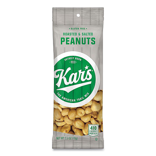 Kar's Peanuts, Salted, 2.5 oz Packet, 12/Box (SN08237)