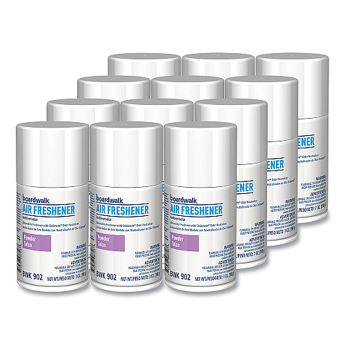 Boardwalk&reg; Metered Air Freshener Refill, Powder Mist, 12 Cans (BWK902)