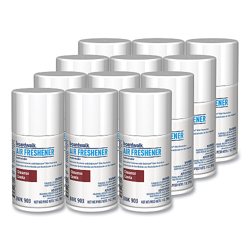 Boardwalk Metered Air Freshener Refill, Cinnamon Sunset, 7 oz Aerosol Spray, 12/Carton (BWK903)