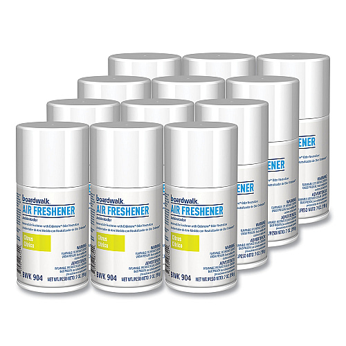 Boardwalk&reg; Metered Air Freshener Refill, Citrus Sunrise, 12 Cans (BWK904)