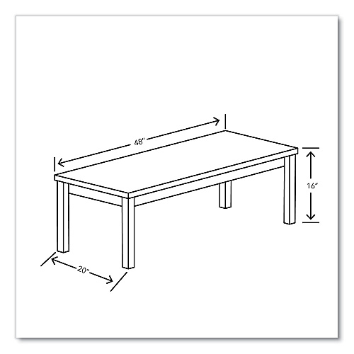 HON 80000 Series Laminate Occasional Coffee Table, Rectangular, 48w x 20d x 16h, Pinnacle (80191PINC)