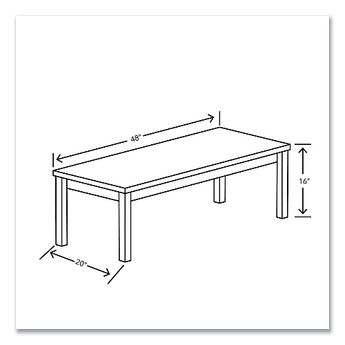 HON 80000 Series Laminate Occasional Coffee Table, Rectangular, 48w x 20d x 16h, Kingswood Walnut (80191LKI1)