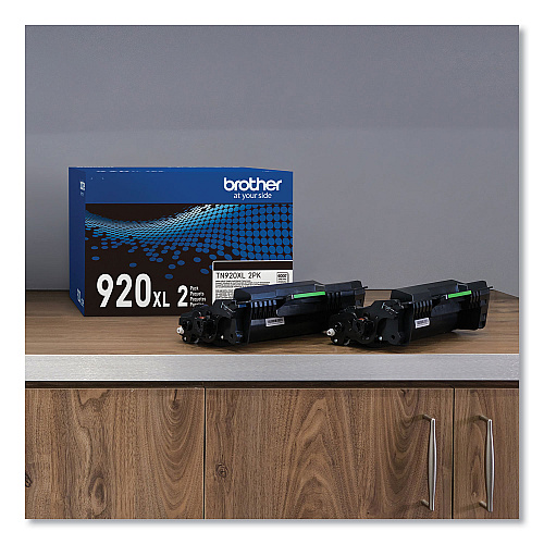 Brother TN920XL2PK High-Yield Toner, 12,000 Page-Yield, Black, 2/Pack