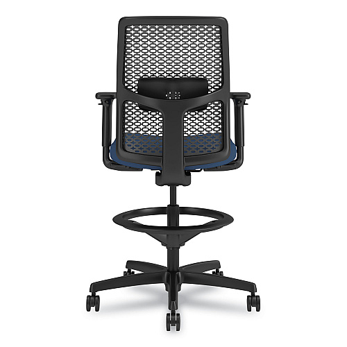 HON Ignition 2.0 ReActiv Low-Back Task Stool, 22.88" to 31.75" Seat Height, Elysian Seat, Charcoal Back, Black Base (TSR0A0S04BST)