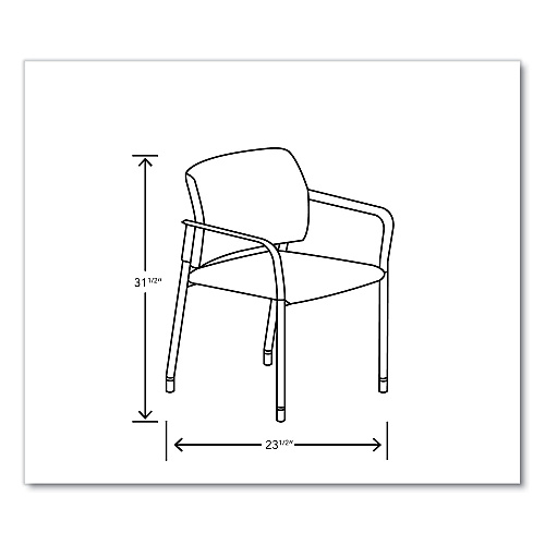 HON Accommodate Series Guest Chair with Arms, Vinyl Upholstery, 23.5" x 22.25" x 32", Flint Seat/Back, Charblack Legs, 2/Carton (SGS6FBSX39CB)