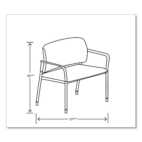 HON Accommodate Series Bariatric Chair with Arms, 33.5" x 21.5" x 32.5", Flint Seat, Flint Back, Charblack Legs (SB50FESX39CB)