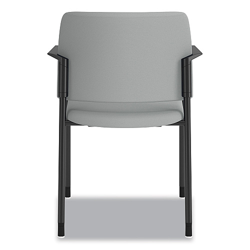 HON Accommodate Series Guest Chair with Arms, Vinyl Upholstery, 23.5" x 22.25" x 32", Flint Seat/Back, Charblack Legs, 2/Carton (SGS6FBSX39CB)