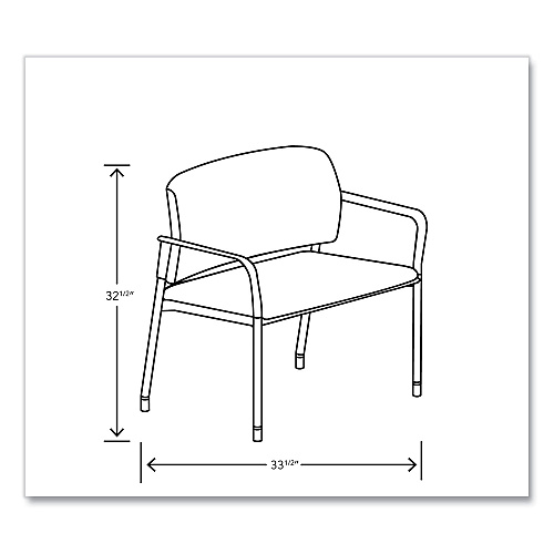 HON Accommodate Series Bariatric Chair with Arms, 33.5" x 21.5" x 32.5", Elysian Seat, Elysian Back, Charblack Legs (SB50FESX04CB)