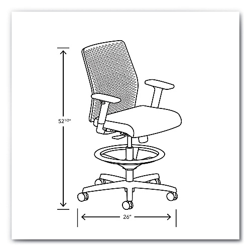 HON Ignition 2.0 ReActiv Low-Back Task Stool, 22.88" to 31.75" Seat Height, Flint Seat, Charcoal Back, Black Base (TSR0A0S39BST)
