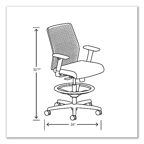 HON Ignition 2.0 ReActiv Low-Back Task Stool, 22.88" to 31.75" Seat Height, Elysian Seat, Charcoal Back, Black Base (TSR0A0S04BST)