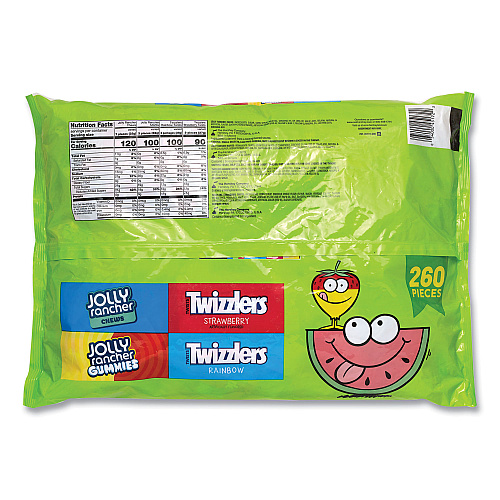 National Brand Twizzlers and Jolly Rancher Sweets Assortment Bulk Variety, Assorted Flavors, 260/Pack (22002061)