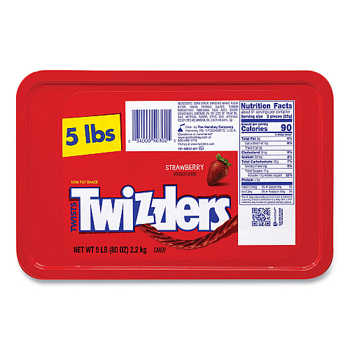 Twizzlers Strawberry Twists, Strawberry, 5 lb Tub (22002005)