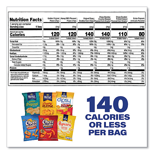 Wise Grab and Snack Variety Pack, Assorted Flavors, 50/Pack (22002063)
