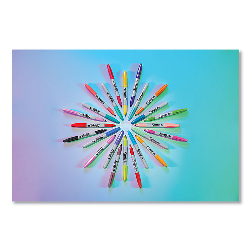 Sharpie Fine Tip Permanent Marker, Fine Bullet Tip, Assorted 80s Glam Colors, 24/Pack (2185229)
