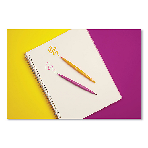 Paper Mate Flair Duo Felt Tip Porous Point Pen, Stick, Medium 0.7 mm, Assorted Ink and Barrel Colors, 16/Pack (2181607)