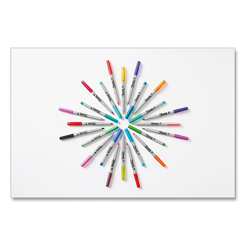 Sharpie Ultra Fine Tip Permanent Marker, Ultra-Fine Needle Tip, Assorted 80s Glam Colors, 24/Pack (2185227)