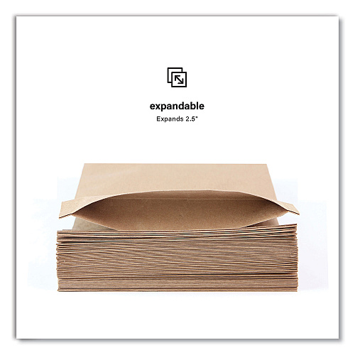 Elementree Expandable Mailer, Self-Adhesive Closure, 13.5 x 15.37 x 2.5, Kraft, 250/Carton (01915)