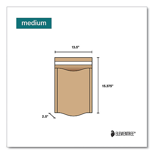 Elementree Expandable Mailer, Self-Adhesive Closure, 13.5 x 15.37 x 2.5, Kraft, 250/Carton (01915)