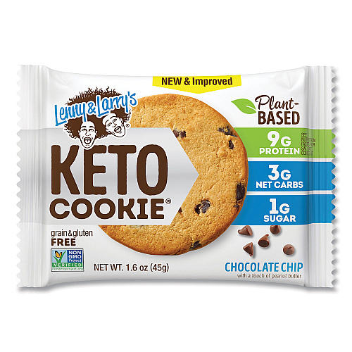 Lenny & Larry's Keto Chocolate Chip Cookie, Chocolate Chip, 1.6 oz Packet, 12/Pack (22002083)