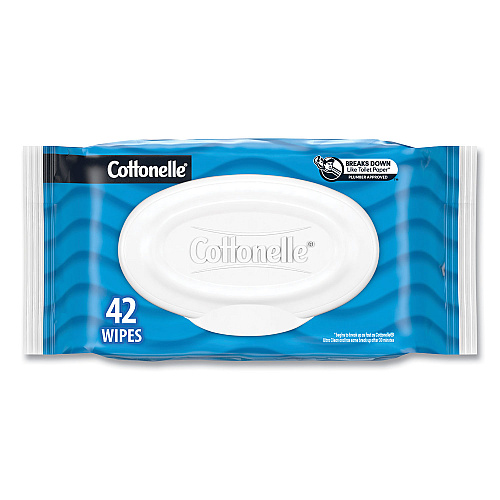 Cottonelle Fresh Care Flushable Cleansing Cloths, 1-Ply, 3.75 x 5.5, White, 42/Pack (44932)