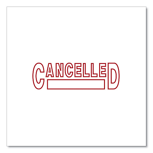 Universal Message Stamp, CANCELLED, Pre-Inked One-Color, Red (UNV10045)