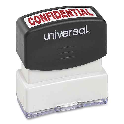 Universal Message Stamp, CONFIDENTIAL, Pre-Inked One-Color, Red (UNV10046)