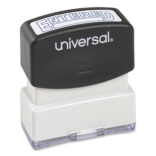 Universal Message Stamp, ENTERED, Pre-Inked One-Color, Blue (UNV10052)