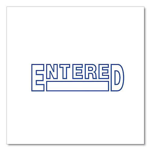 Universal Message Stamp, ENTERED, Pre-Inked One-Color, Blue (UNV10052)