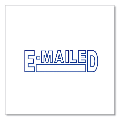Universal Message Stamp, E-MAILED, Pre-Inked One-Color, Blue (UNV10058)