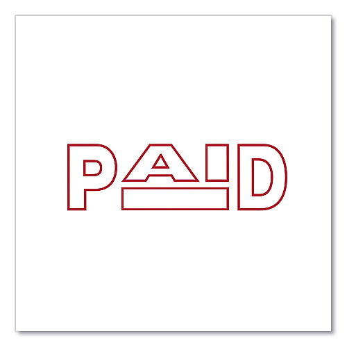 Universal Message Stamp, PAID, Pre-Inked One-Color, Red (UNV10062)